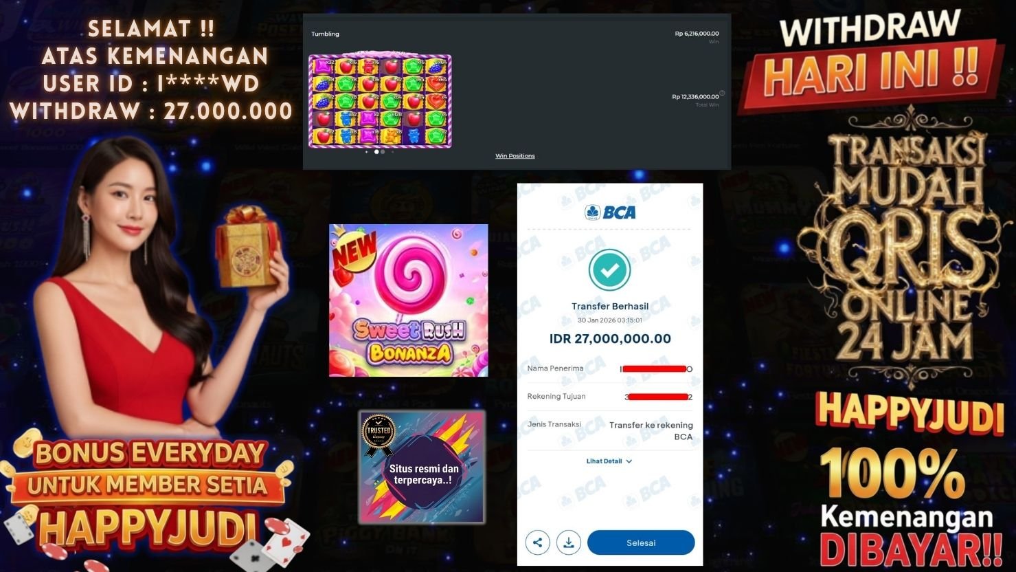 HAPPYJUDI JACKPOT SLOT SWEET RUSH BONANZA